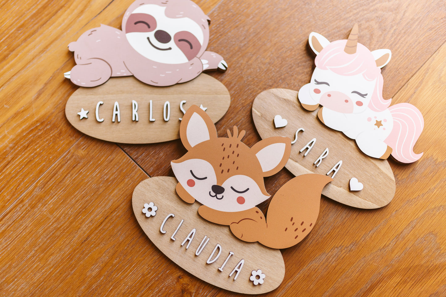 Placa de Madera Personalizada Unicornio