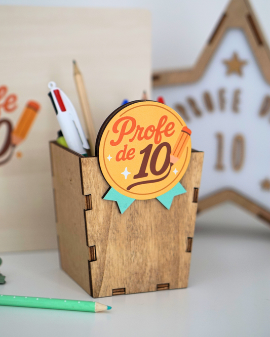 Porta Lápices de Madera Personalizado - Profe
