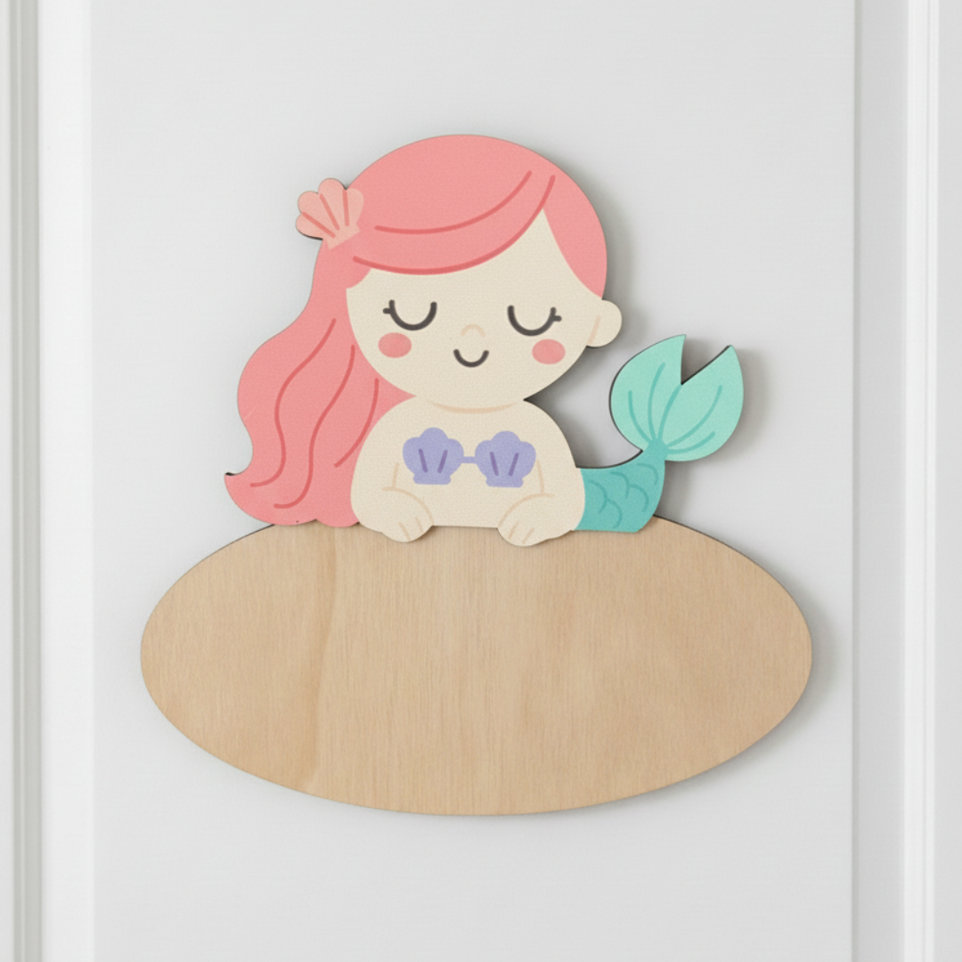 Placa de Madera Personalizada Sirena