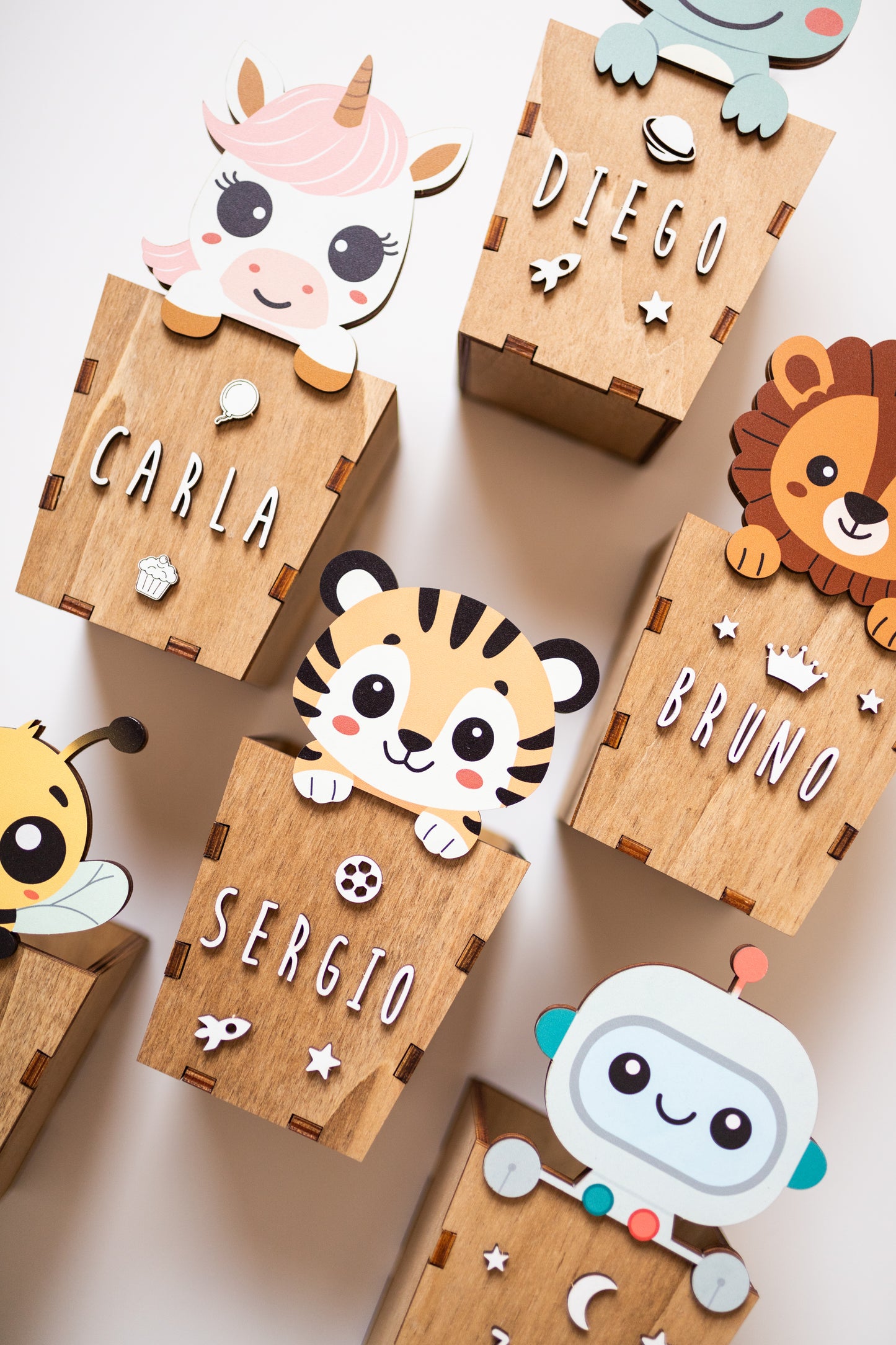 Porta Lápices de Madera Personalizado - Unicornio