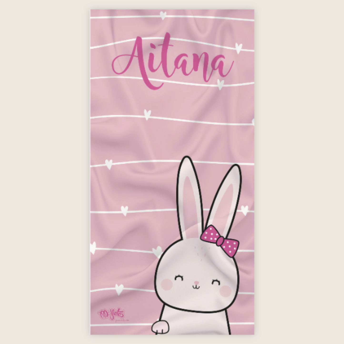 Toalla Personalizada Conejo Rosa