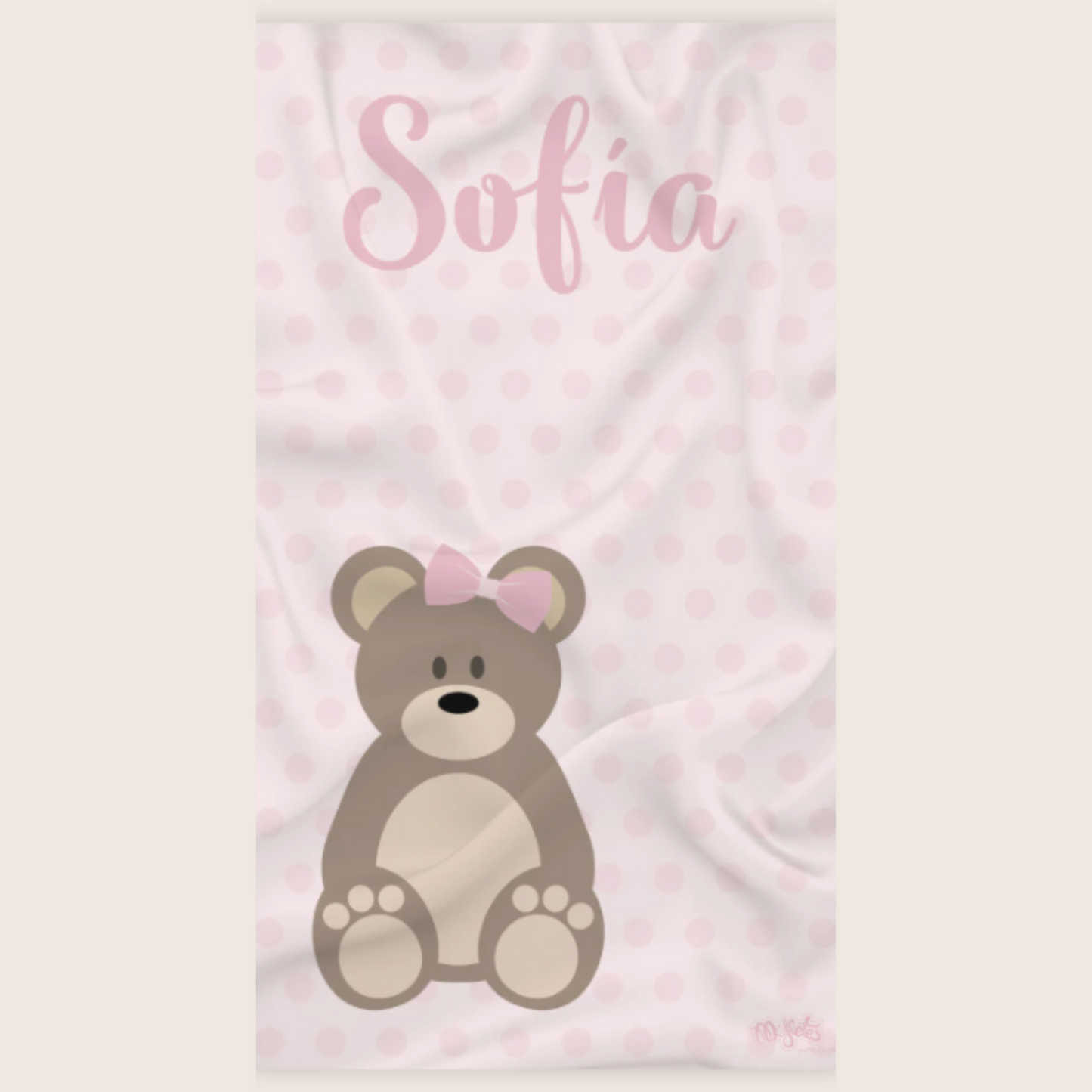 Toalla Personalizada Osito Rosa