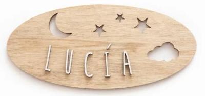 Placa de Madera Personalizada Noche