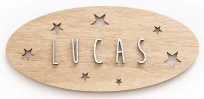 Placa de Madera Personalizada Estrellas