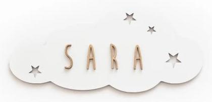 Placa de Madera Personalizada Nube