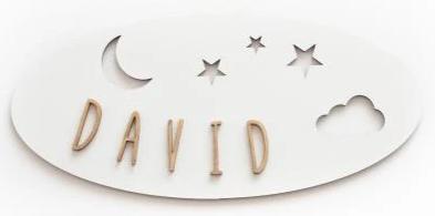 Placa de Madera Personalizada Noche