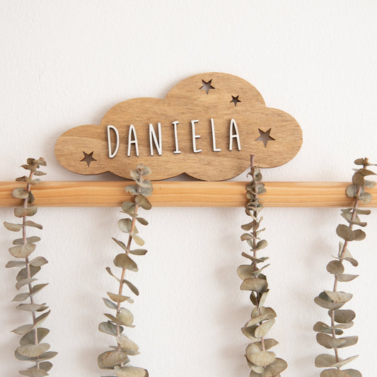 Placa de Madera Personalizada Nube