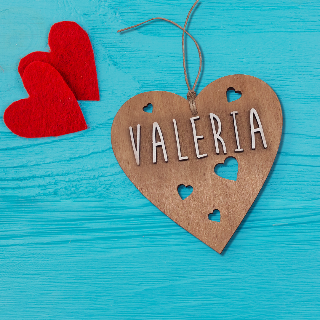 Corazón Personalizado de Madera San Valentín.
