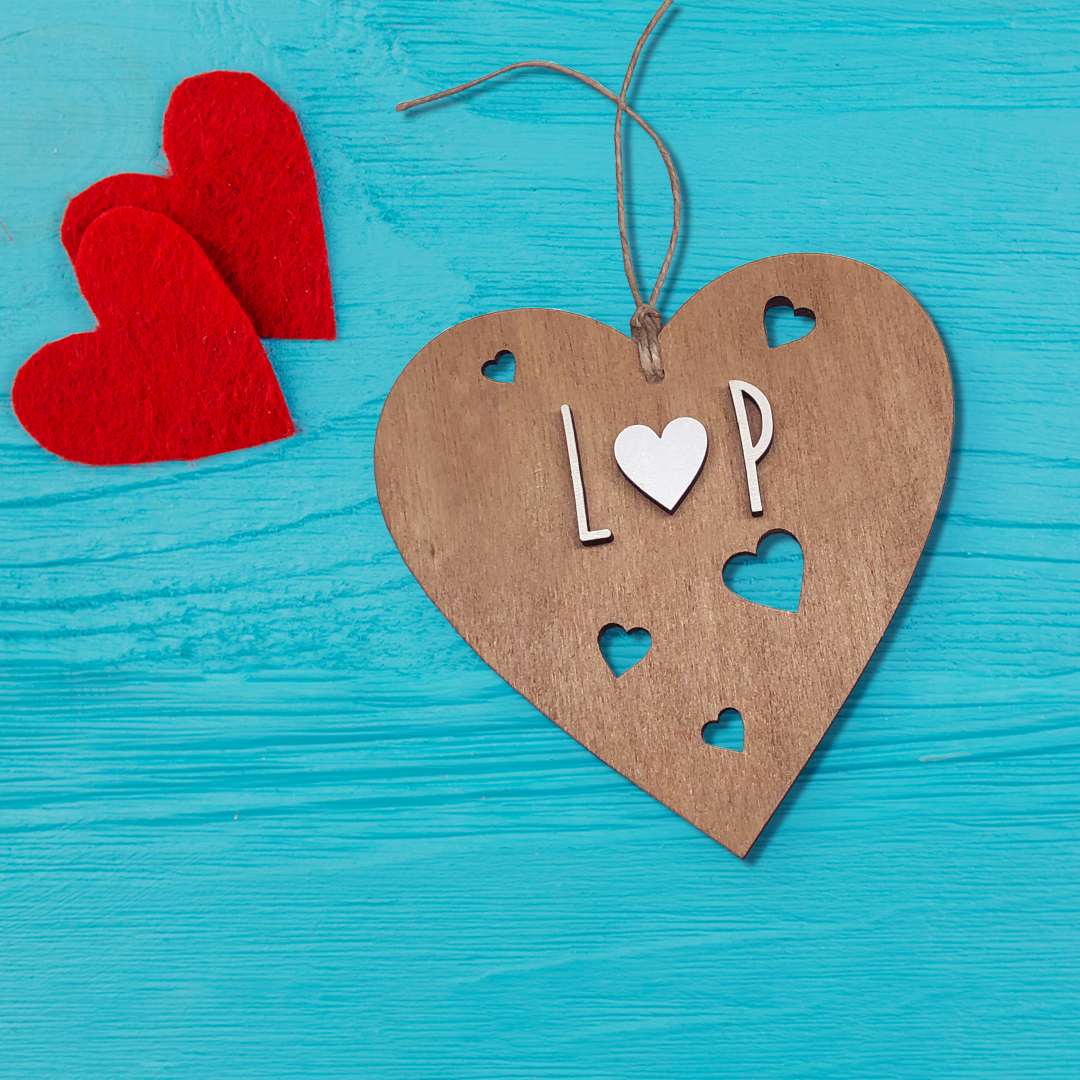 Corazón Personalizado de Madera San Valentín.
