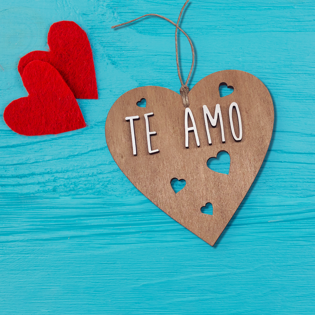 Corazón de Madera San Valentín Te Amo