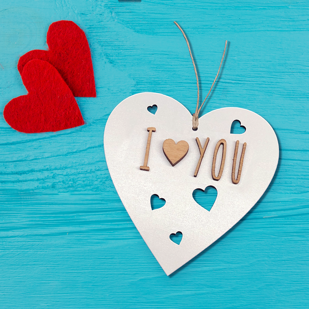 Corazón de Madera San Valentín. I❤️YOU