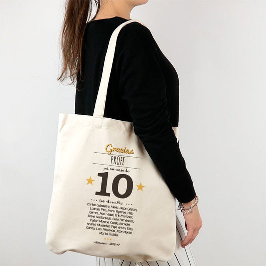 Bolso Personalizado Gracias (nombre+texto) por un curso de 10