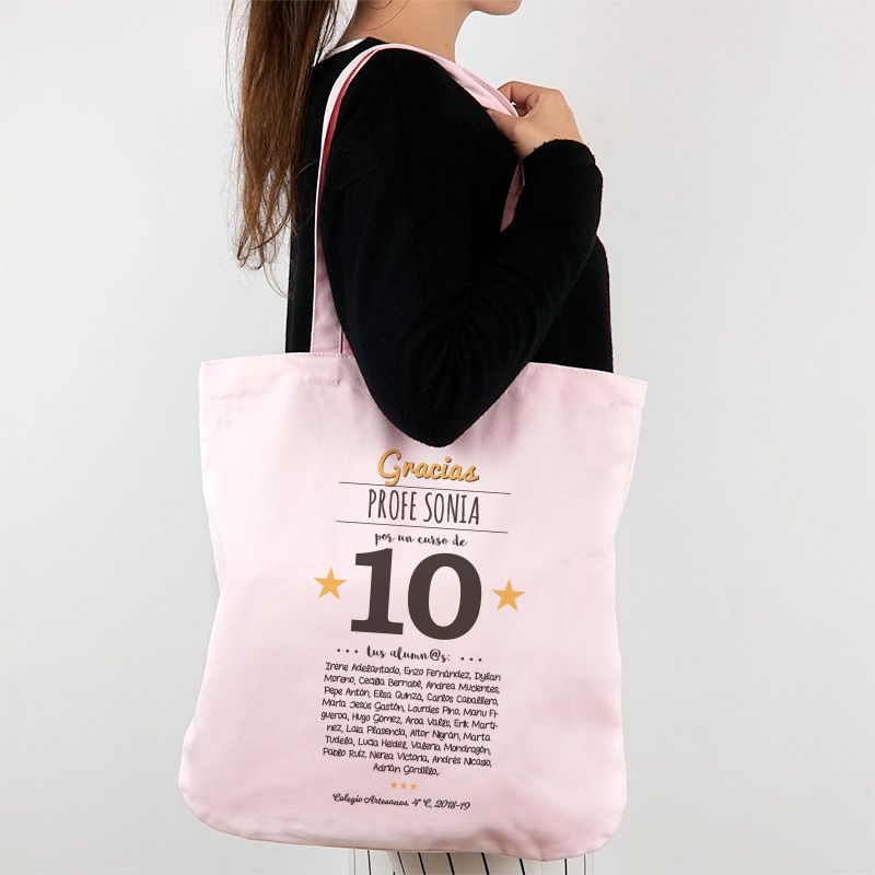 Bolso Personalizado Gracias (nombre+texto) por un curso de 10