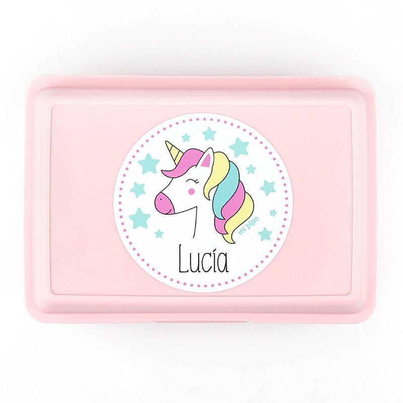 Cajita Porta Alimentos Unicornio Personalizada
