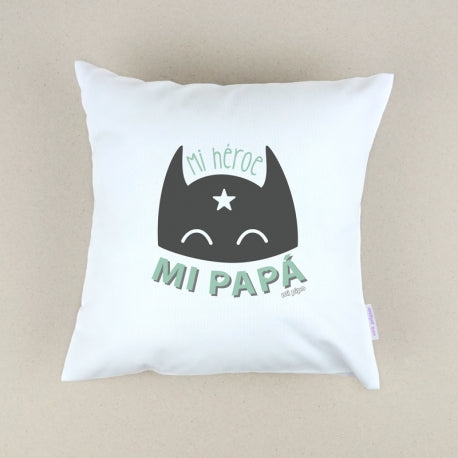Cojín Personalizado menta Mi héroe mi papá