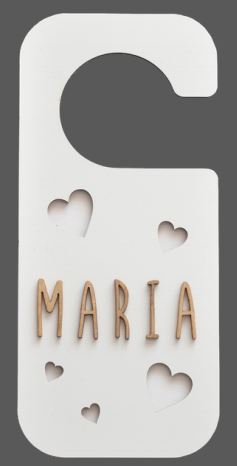 Placa de Madera Personalizada Corazones Pomo Puerta