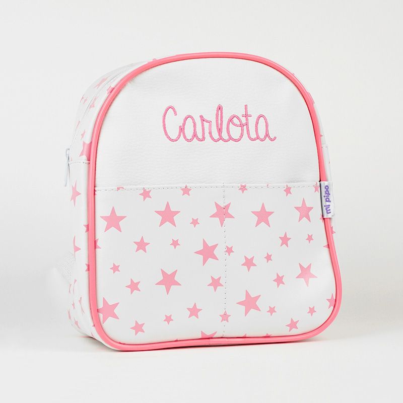 Mochila Infantil Personalizada Modelo Estrellas Rosa Mofletes