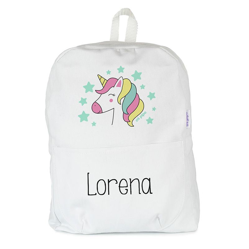 Mochila Personalizada Vuelta al Cole ▶️ Unicornio – Mofletes