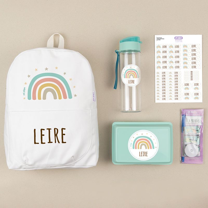 Pack Cole Personalizado Mochila Arcoíris