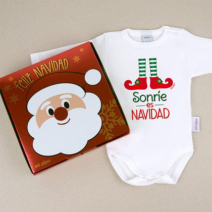 Bodies Personalizados de Navidad talla 1 mes, 6 meses, 12 mses manga corta y manga larga