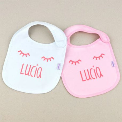 Baberos personalizados rosa - pack de 2