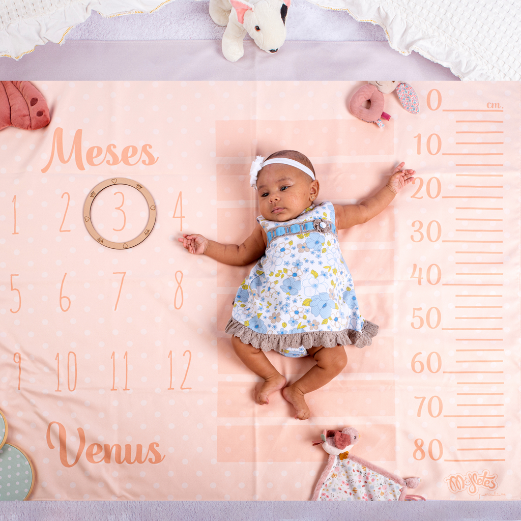 Manta Bebé Cumple Mes Milestone Recién Nacido Personalizada
