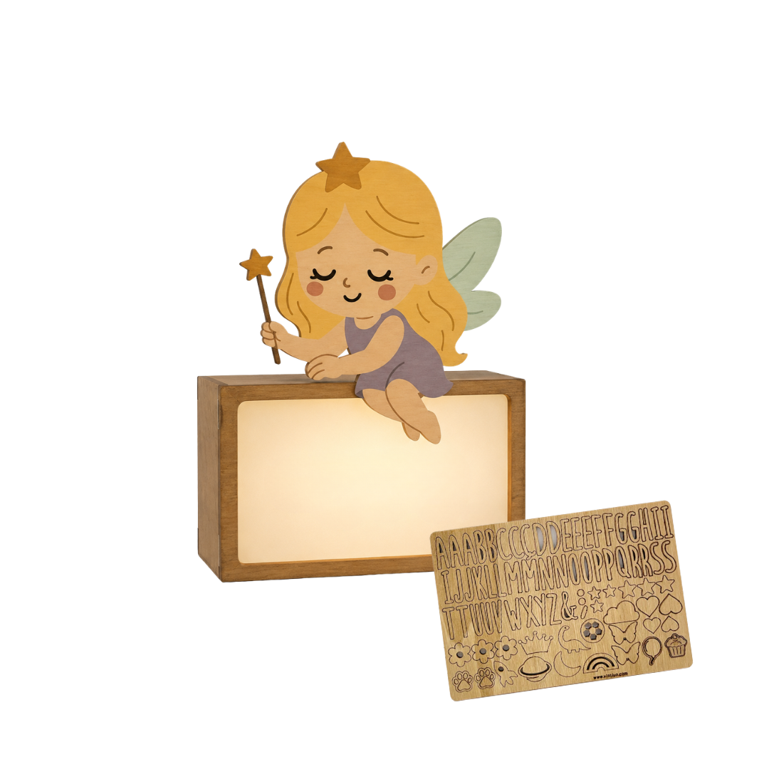 Lámpara Personalizada Infantil de Madera - Diseño Hada