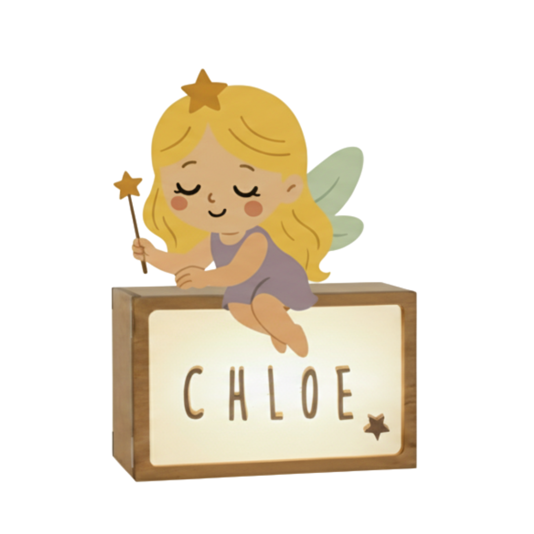 Lámpara Personalizada Infantil de Madera - Diseño Hada