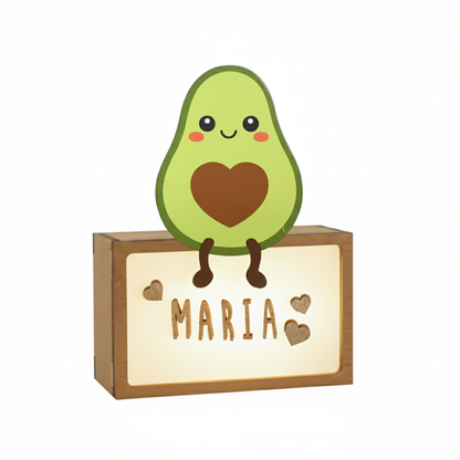 Lámpara Personalizada Infantil de Madera - Diseño Aguacate