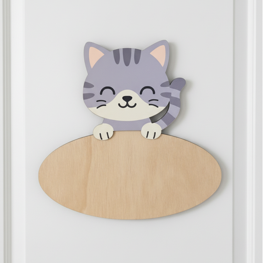 Placa de Madera Personalizada Gato