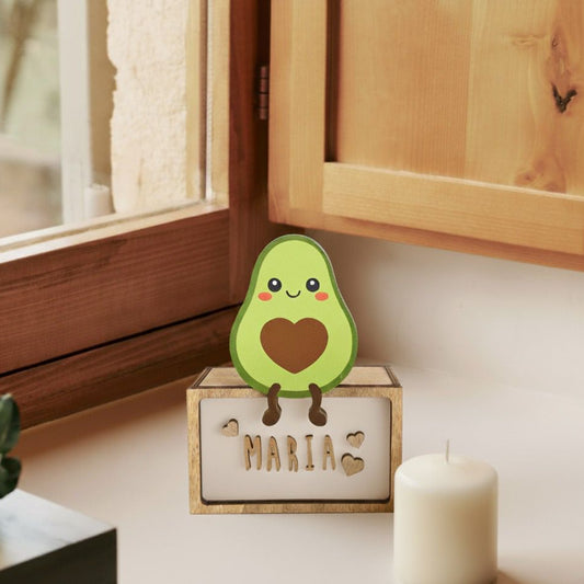 Lámpara Personalizada Infantil de Madera - Diseño Aguacate