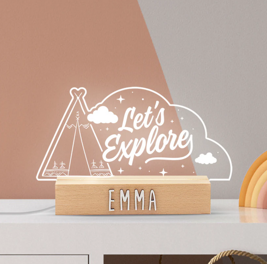 Lámpara Led Personalizada Let's Explore - Tipi