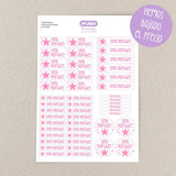 Pack 46 Etiquetas Personalizadas para objetos Estrella Rosa