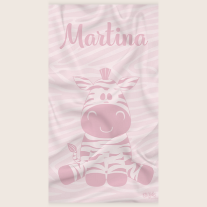 Toalla Personalizada Cebra Rosa