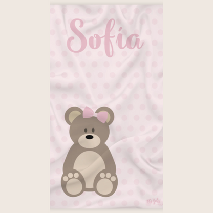 Toalla Personalizada Osito Rosa
