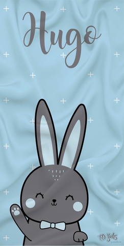 Toalla Personalizada Conejo Azul