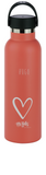 Botella Termo Personalizada Sport 600 ML Coral Corazón Mofletes Puericultura