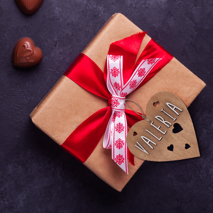 Corazón de Madera con el mismo nombre Personalizado.