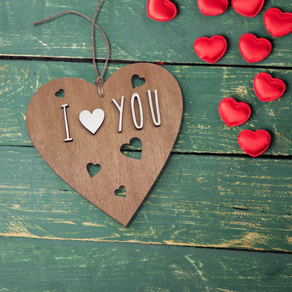 Corazón de Madera San Valentín. I❤️YOU