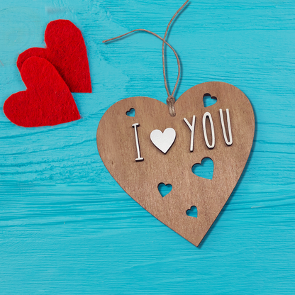 Corazón de Madera San Valentín. I❤️YOU