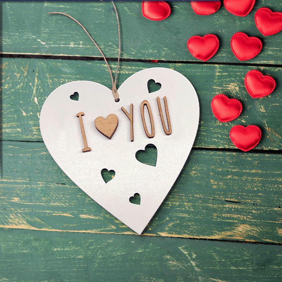 Corazón de Madera San Valentín. I❤️YOU