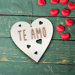 Corazón de Madera San Valentín Te Amo