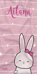 Toalla Personalizada Micro Fibra Conejo Rosa
