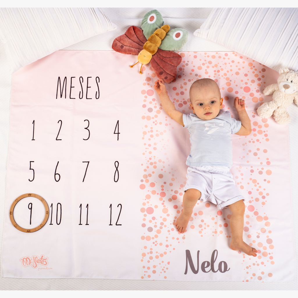 Manta Cumple Meses Lunares【 PERSONALIZADA 】 – Mofletes