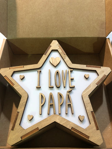 Lámpara de mesita de noche  I-LOVE-PAPÁ - Día del Padre