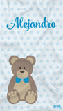 Toalla Personalizada Osito Azul