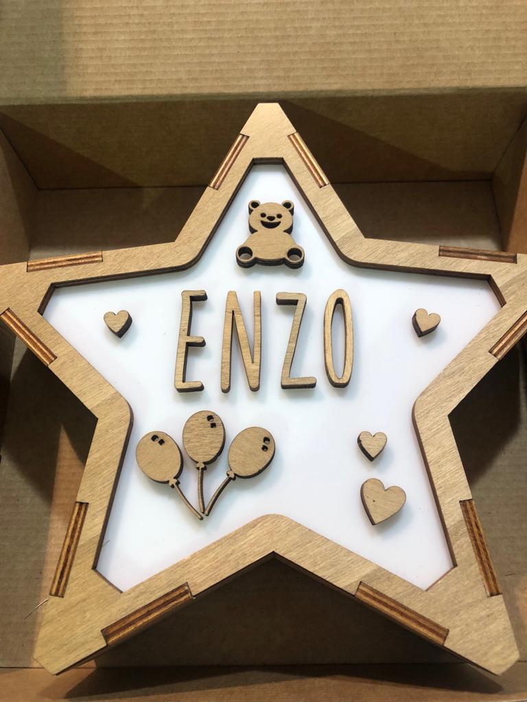 Lámpara Personalizada Osito-Corazones