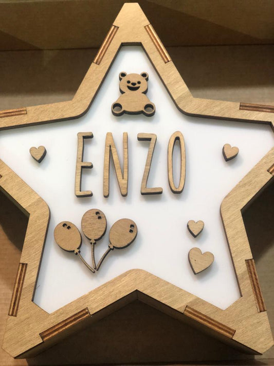 Lámpara Personalizada Osito-Corazones