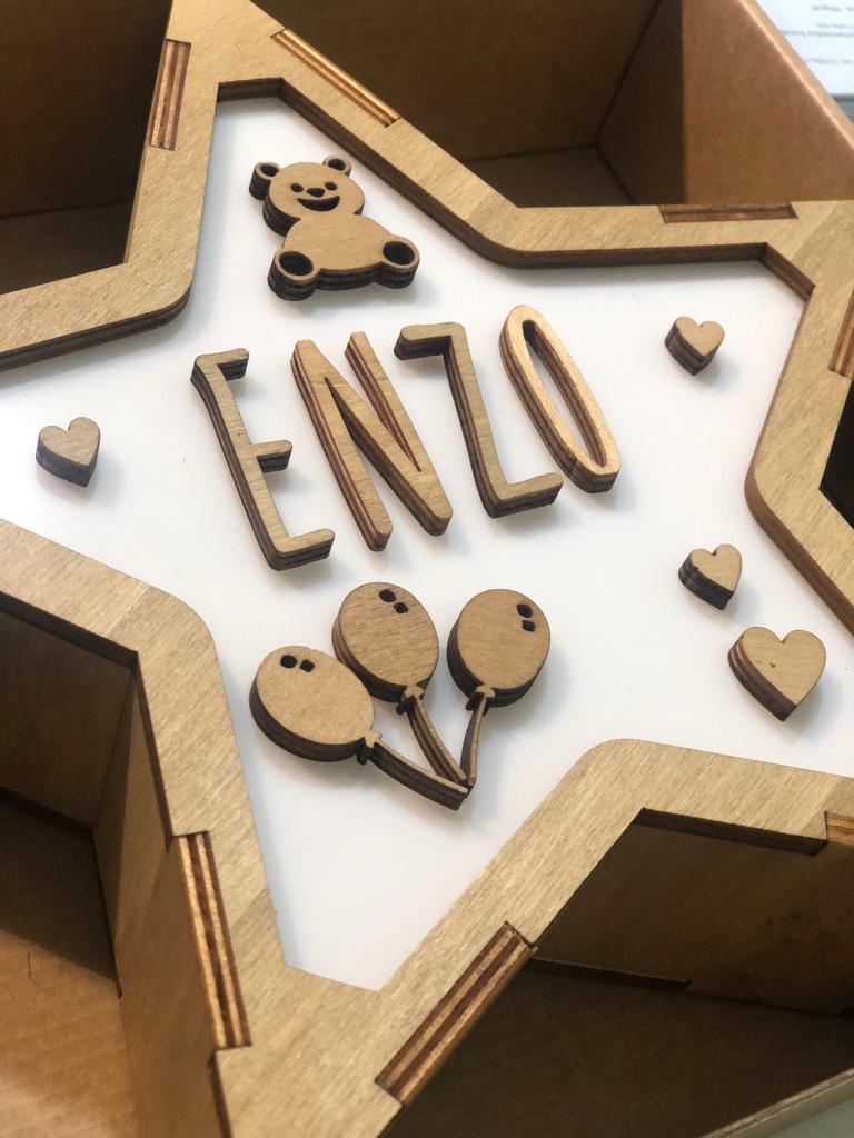 Lámpara Personalizada Osito-Corazones