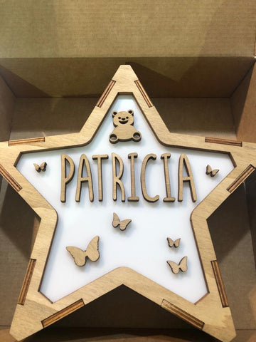 Lámpara Personalizada Osito-Mariposas